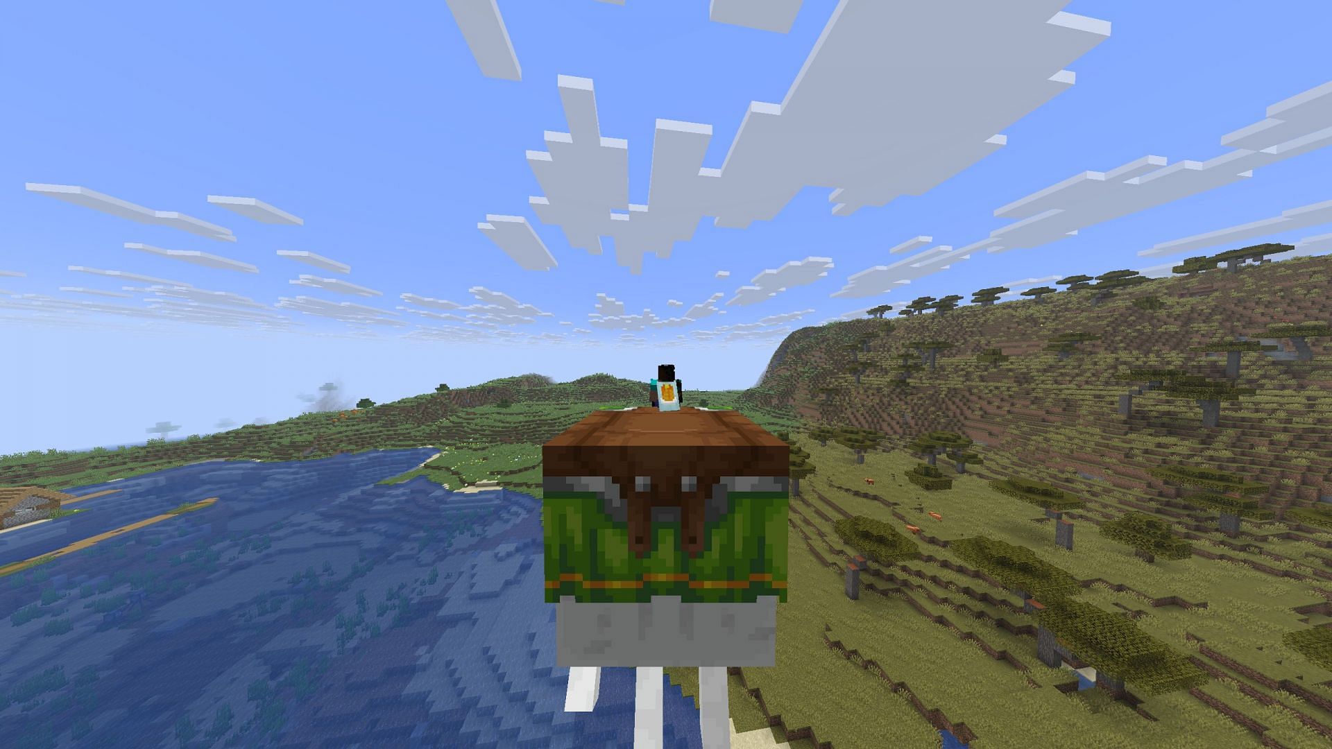 Happy ghast's flying speed is quite slow (Image via Sportskeeda Gaming || Mojang Studios)